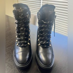 Kate Spade Walker Black Leather Boots